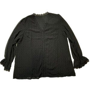 Unbranded Top 1X Bishop Sleeve Semi Sheer Goth Wimsigoth Fairy Grunge Romantic